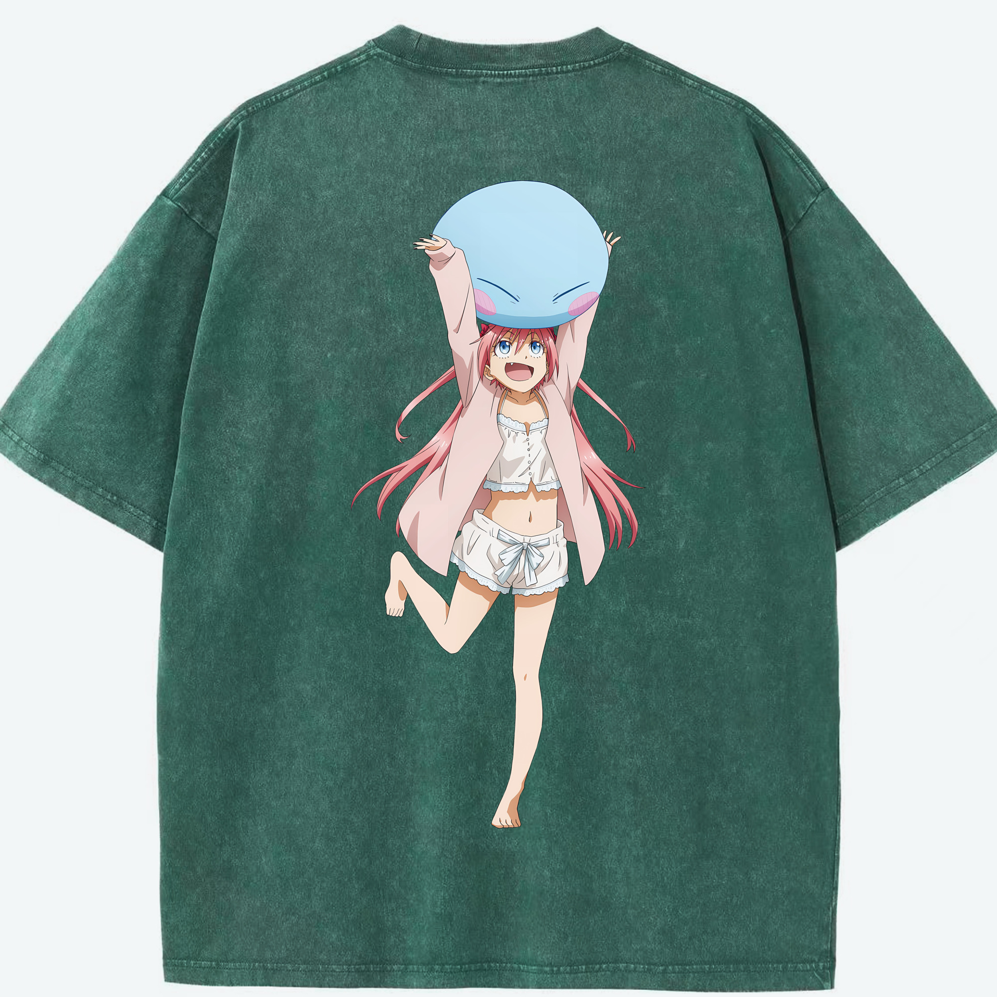 （画像用） 転スラ Regarding Reincarnated to Slime 綿100% ヴィンテージ風 半袖Tシャツ（背面プリント）